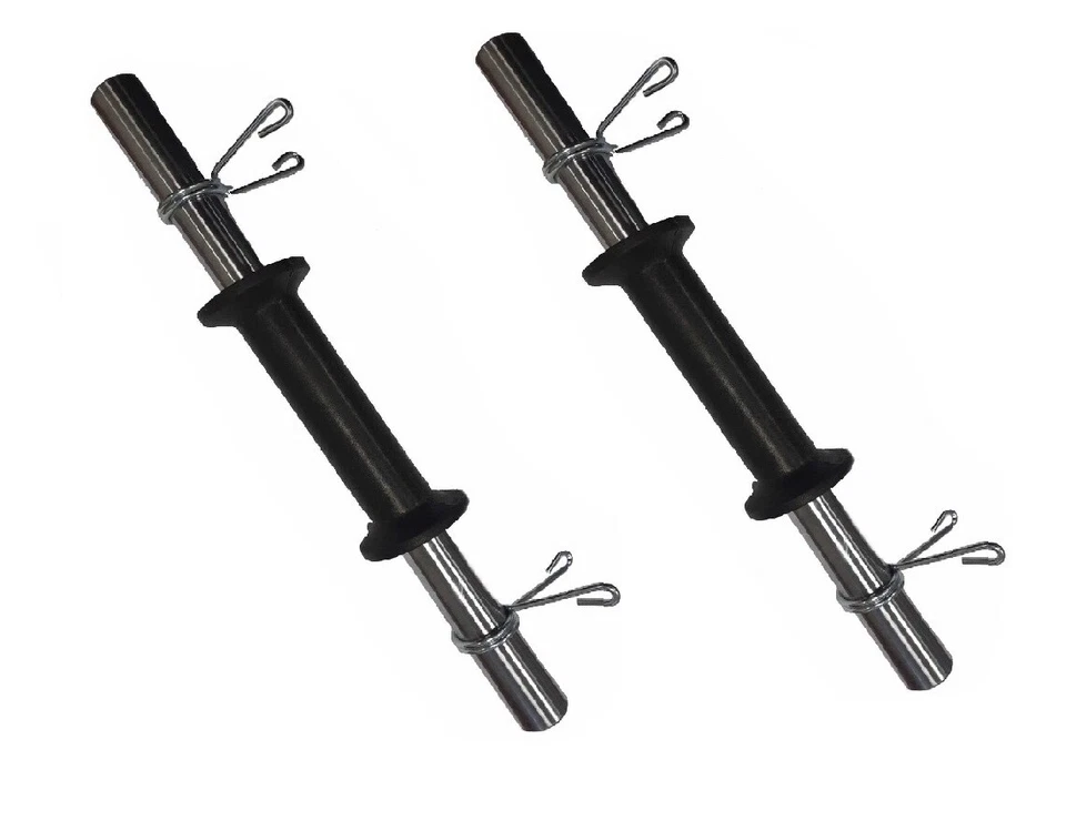 Paire d'haltères de fermeture avec ressort chromé longs cm 35 mm fitness diam... - Photo 1/1