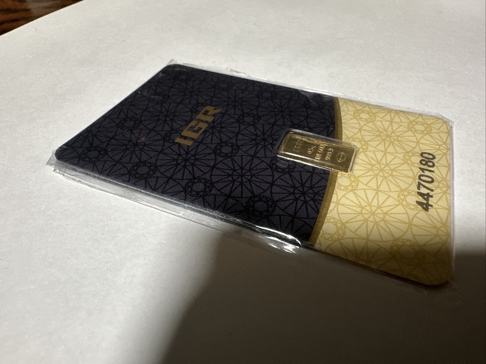 Gold IGR Bar 0.5g Fine 999.9  Assay Certificate