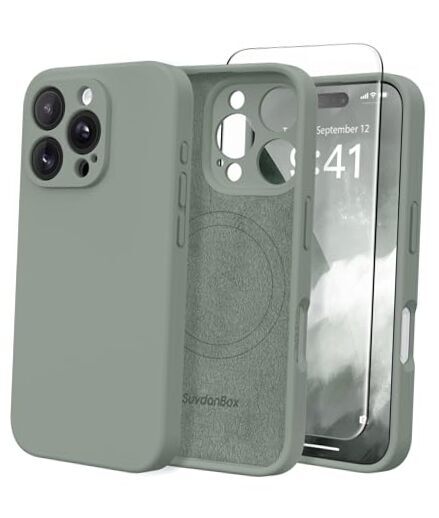 Magnetic for iPhone 16 Pro Case, Compatible with MagSafe, [Full Calke Green