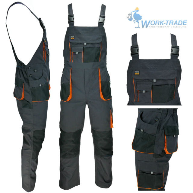 Arbeitslatzhose Arbeitskleidung Latzhose Schwarz Orange Arbeitshose Gr. 46 - 62 Arbeitslatzhose Arbeitskleidung Latzhose Schwarz Orange Arbeitshose Gr. 46 - 62