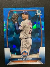 Max Scherzer 2023 Bowman Chrome Sapphire Card #8 New York Mets
