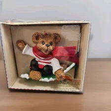 Vintage Kurt S Adler Holly Berries Snow Boarding Bear Christmas Ornament