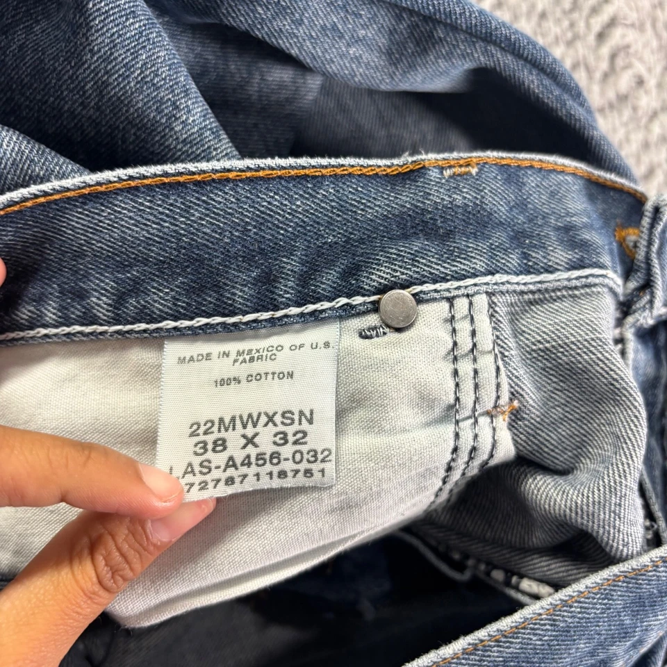 Vintage Twenty X Jeans Mens 38x32 Blue Medium Wash Cotton Straight Fit Denim - Image 3 of 4