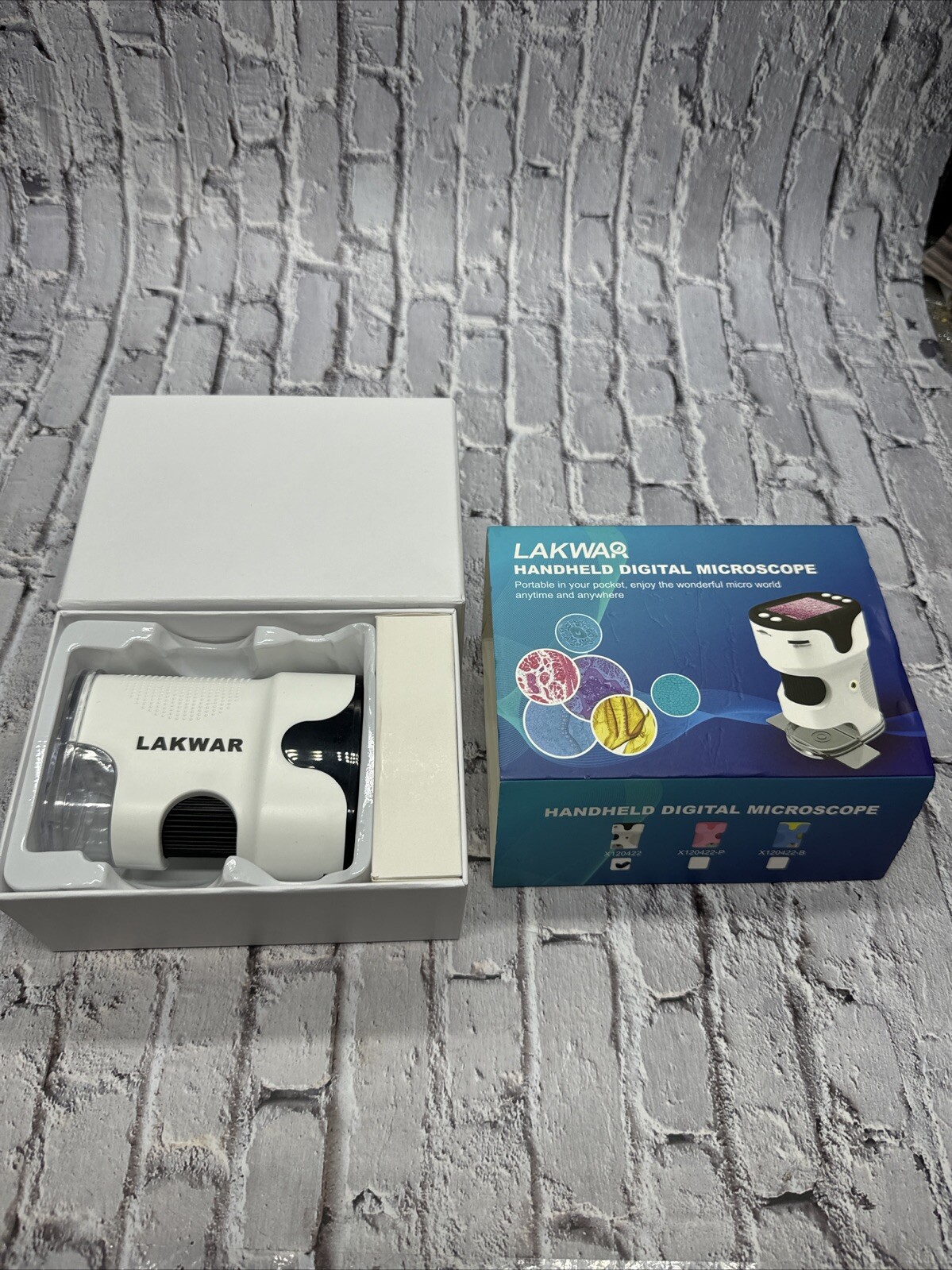 LAKWAR Portable Digital Microscope for Kids & Adults, 200~1000X Pocket White  G