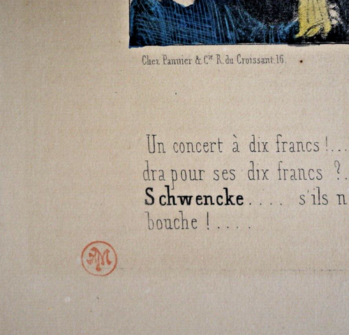 Original hand colored lithograph HONORE DAUMIER, Une Annonce de Concert, LD 1001 - Picture 7 of 8
