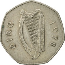 #468246 M&uuml;nze, IRELAND REPUBLIC, 50 Pence, 1978, SS, Copper-nickel, KM:24