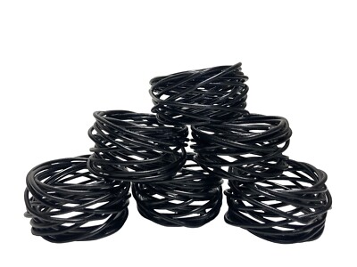 Black Nest Metal Wire Napkin Rings Set of Crafted 2