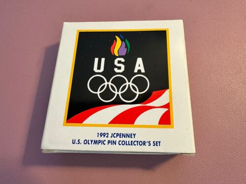 Vintage 1992 US Olympic Pin Collectors Set 5 Pins in Box JC Penny USA Barcelona