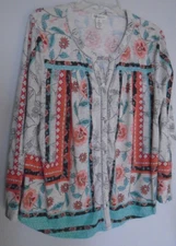 Style&Co Women Blouse Long Sleeve Size 1X Floral Print