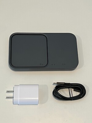 Samsung 15W Super Fast Wireless Charger Duo Pad w/ 25W Adapter - Black USED