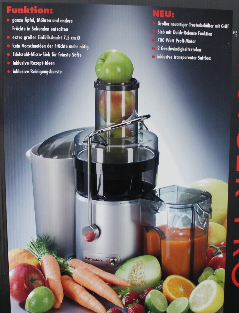 Gastroback Design Entsafter 40126 Juicer Pro Edelstahl Micro-Sieb
