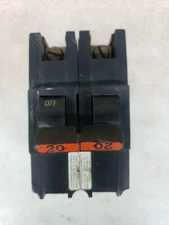 FPE NA220 20 AMP 2 POLE CIRCUIT BREAKER RED HANDLE 2P 20A Chipped