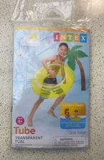 Intex 59260 30" Inch Transparent Water Swim Ring Pool Float Tube Inflatable Raft