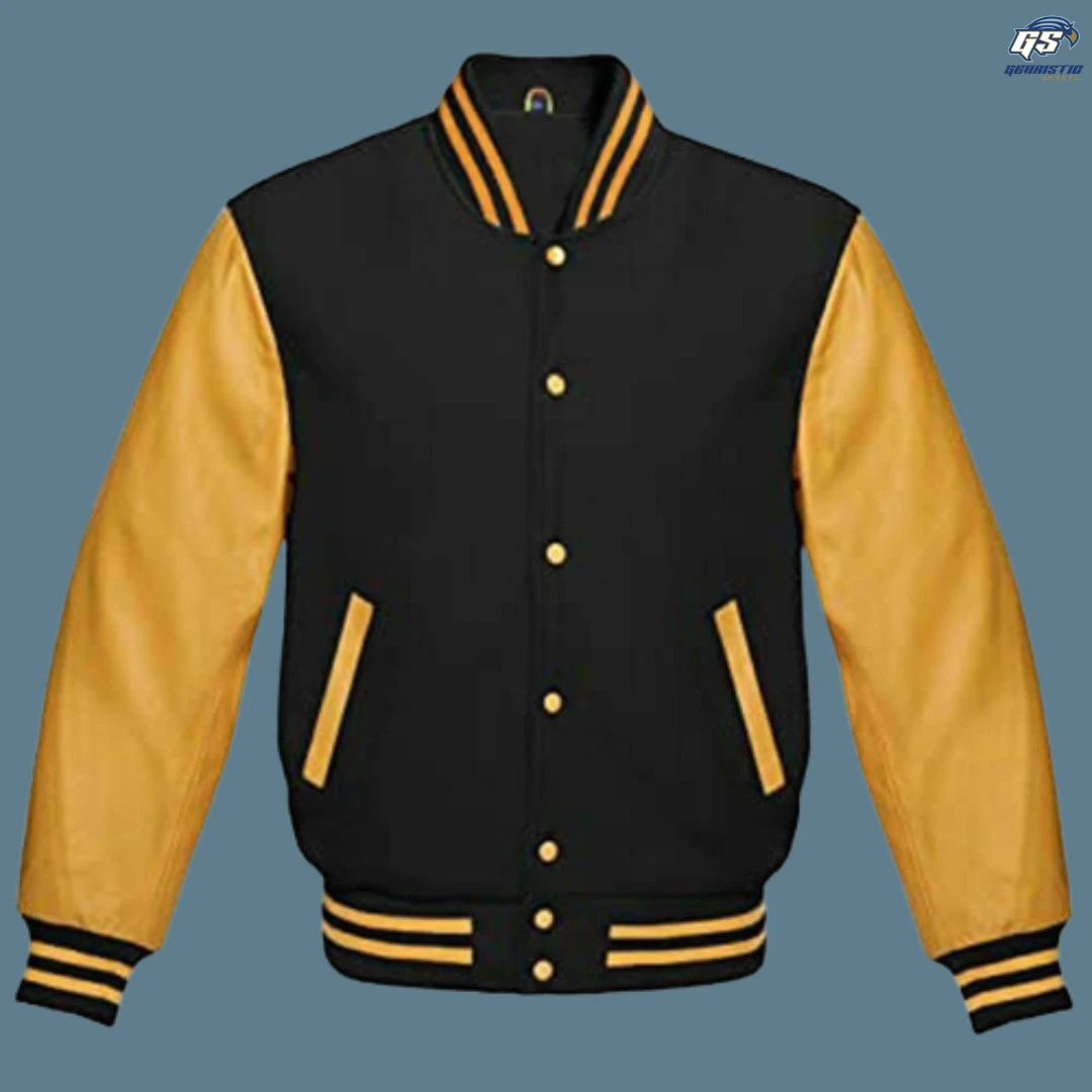 Black and top gold baseball jacket