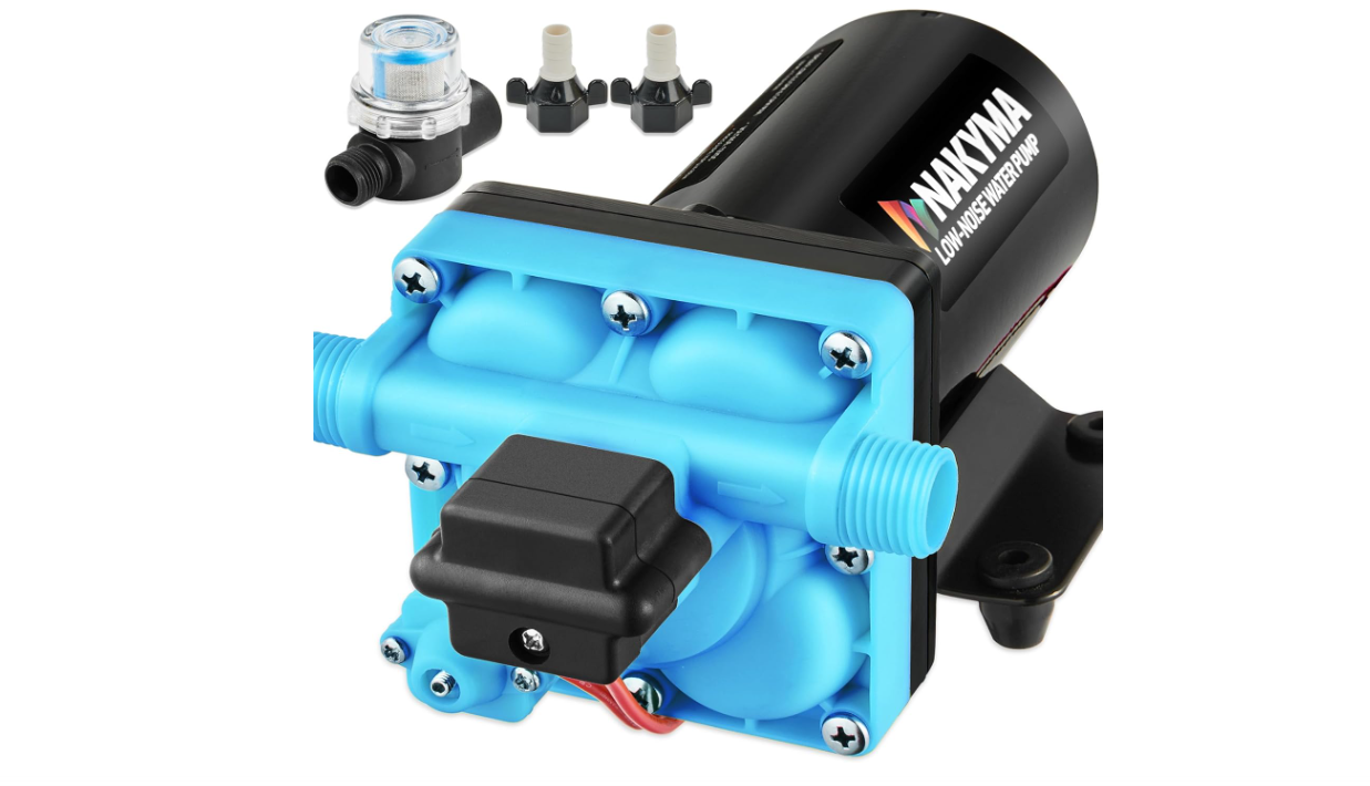 RV Water Pump, 12V Water Pump 6.0 GPM 70 PSI High Pressure Water Pump with Press