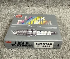 4-PCS- NGK  3452 BKR6EKPB11 TWIN TIP SPARK PLUG HIGH POWER LASER PLATINUM