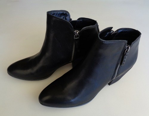 frye block heel leather booties