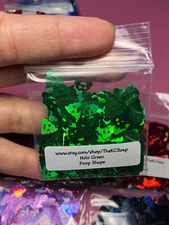 1OZ Solvent Resistant HOLOGRAPHIC GREEN POOP Shape Glitter Epoxy US Seller