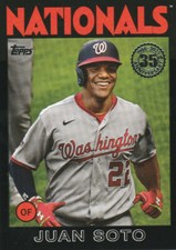 2021 Topps Series 1 Juan Soto # 86B-96 1986 35th Anniversary Black #d /299