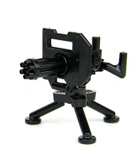 Minigun With Tripod Mount Machine Gun compatible w/ toy brick minifigures