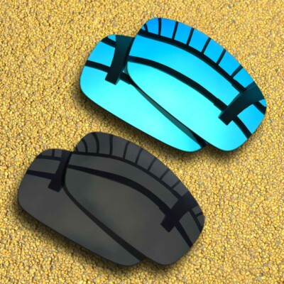 US 2 Pairs Polarized Lenses Replacement for-Oakley X Squared-Black&Ice Blue