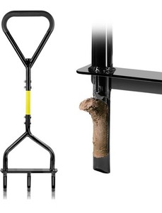 Manual Hollow Tine Lawn Aerator, Foot Plate Ergonomic Grip, 37.4 in Handle