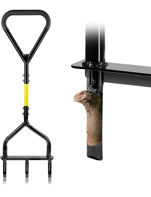 Manual Hollow Tine Lawn Aerator, Foot Plate Ergonomic Grip, 37.4 in Handle