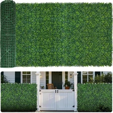 Artificial Boxwood Roll,120x40 in (34 sqft) UV-Anti Faux Ivy Boxwood Hedge Le...