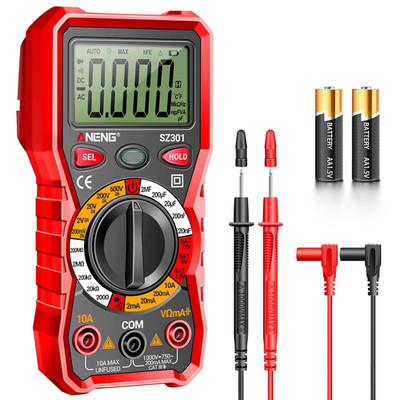Multimeter with Case,Ohm Volt Amp Meter,Digital Voltage Tester Measures DC AC Vo