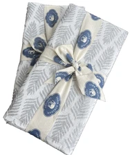 John Robshaw Textiles~8 Fabric dinner Napkins~LIA SILVER~100% Cotton~India~NWT~