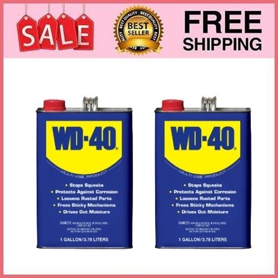 2 Pack WD-40 Multi-Use Product Lubricant Bulk, 1 gallon Pk