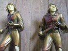 Vintage J. B. Hirsch Pompeian Bronze Marble Base Soldiers Bookends Men Swords! — photo 7