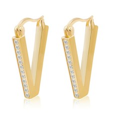 Gold Hoop Earrings Dainty Diamond Alloy Earrings Simple for Women