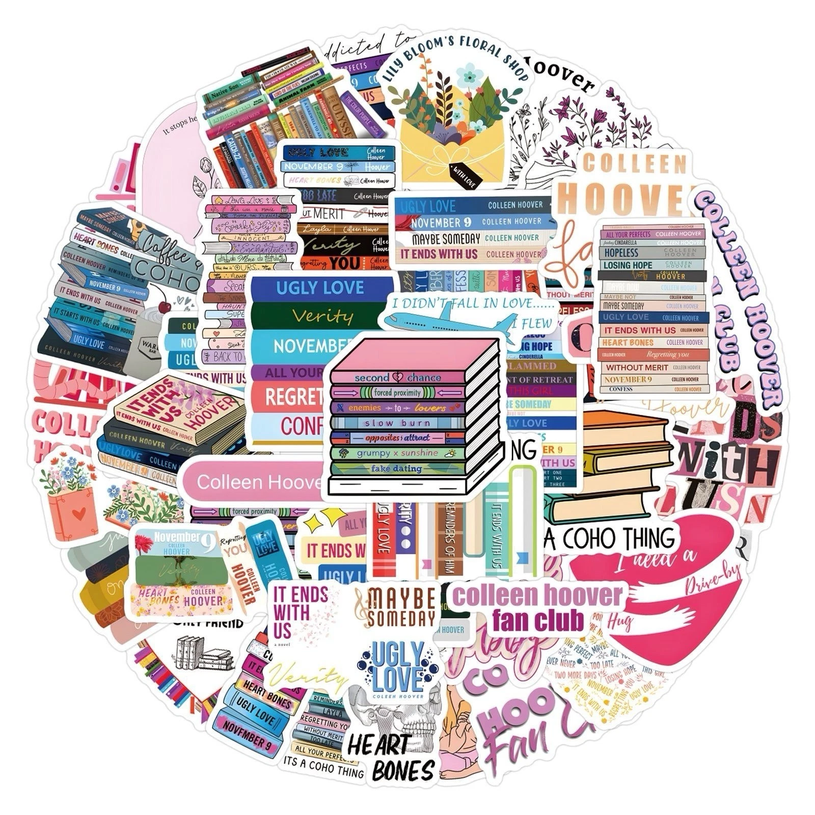 20Pcs Random Bookish Inspirational Reading Book Lover Waterproof Vinyl Stickers