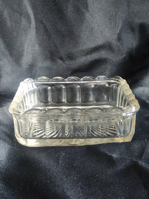 #ad #ad Vintage 4quot; Square Clear Glass Dish with Scalloped Lip $4.85