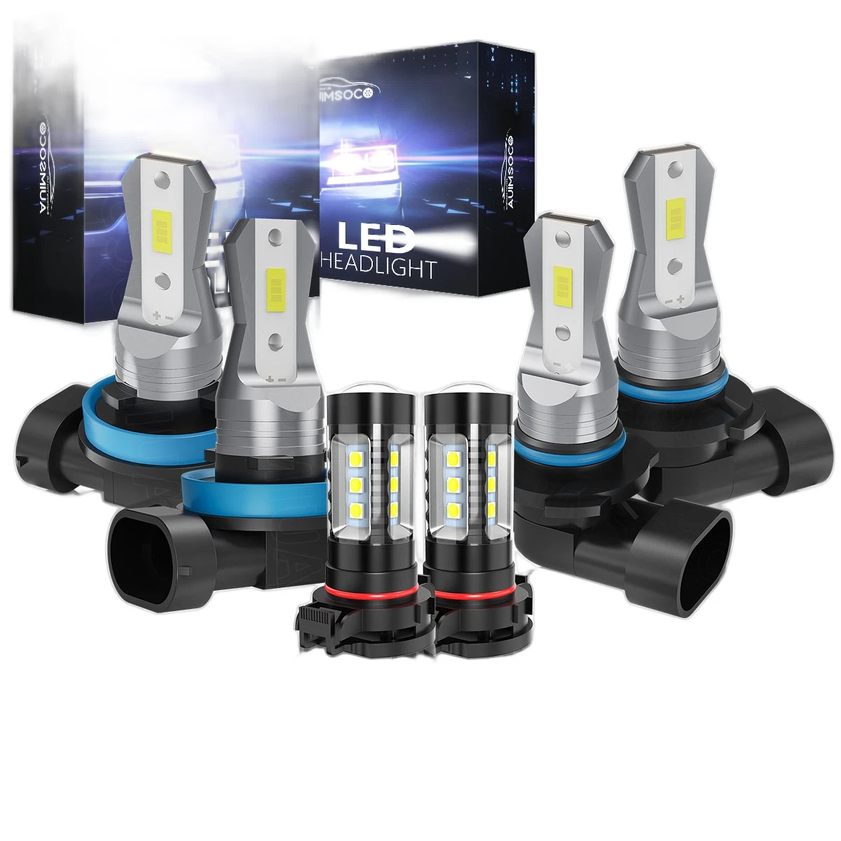 LED Headlight Kit + Fog Light Bulbs Combo For Chevrolet Silverado 1500 2007-2015