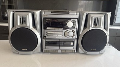 EUC Aiwa CX-NA202 Vintage Stereo System 3-Disc Compact DualCD &Cassette Changer