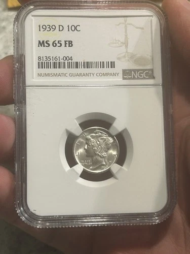 1939-D Mercury Dime 10c NGC MS65 FB! Blast White & Good Eye Appeal! Better Date*