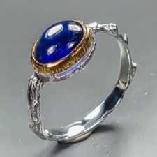 Schmuck blauer Saphir Ring 925 Sterling Silber Größe 6,5 /R468357