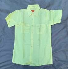 1970/80s Red Kap Durable Press Work Shirt S-SS Uniform Mens Yellow USA Vintage