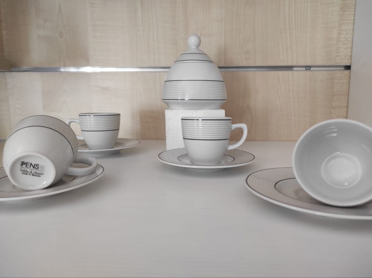 Servizio Caffè 12 Pezzi Più Zuccheriera Porcellana — foto 3