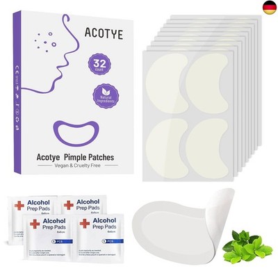 ACOTYE Pimple Patches 32 Stück Powerful Großes Pickel Patch mit Teebaumöl, Sa