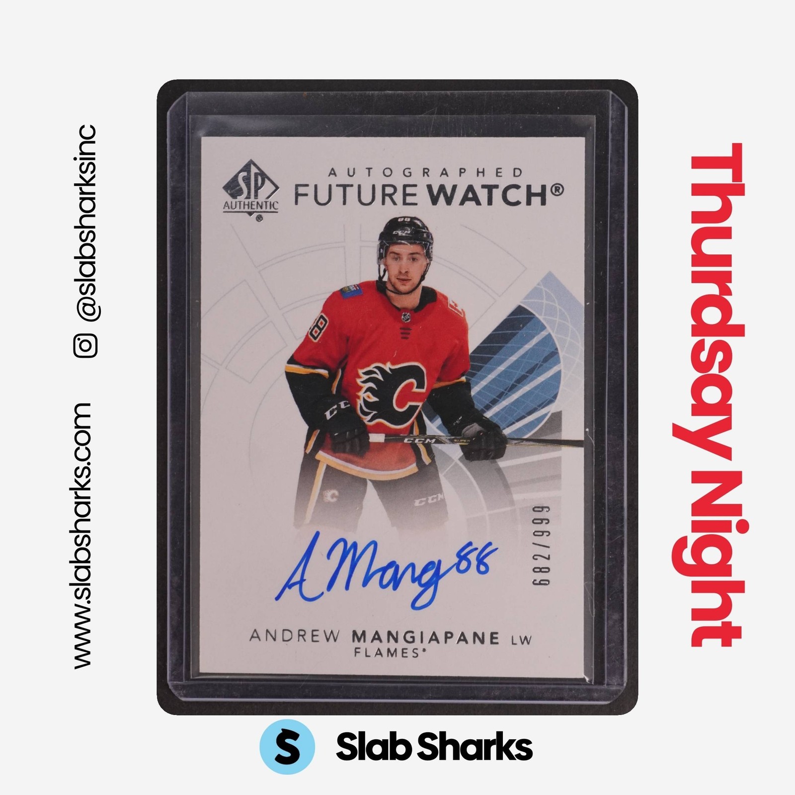 2017 SP AUTHENTIC #182 ANDREW MANGIAPANE RC FUTURE WATCH AUTO ROOKIE /999
