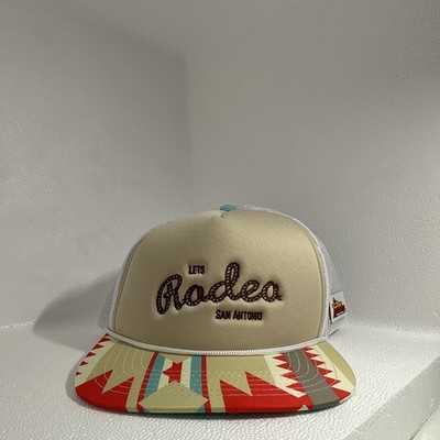 Staunch Let s Rodeo San Antonio Trucker Hat Mesh Back Adjustable Beige/White