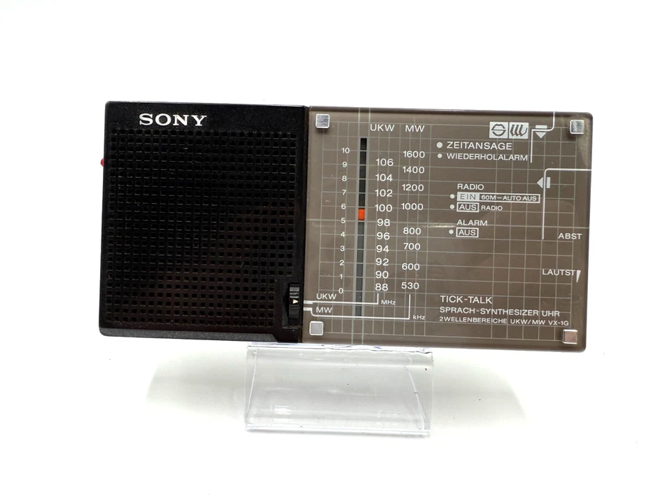 Sony Tick-Talk VX-1G - Sprach-Synthesizer Uhr Radio - Vintage - getes - Bild 2 von 4