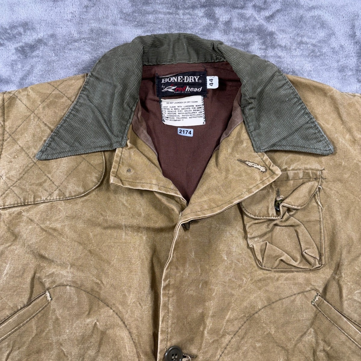 Vintage 50s 60s Bone-Dry By Redhead Hunting Jacket Mens 44 Khaki