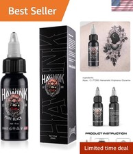 1oz Pure Black Tattoo Ink for Artists - Color Stable Long-Lasting Performance