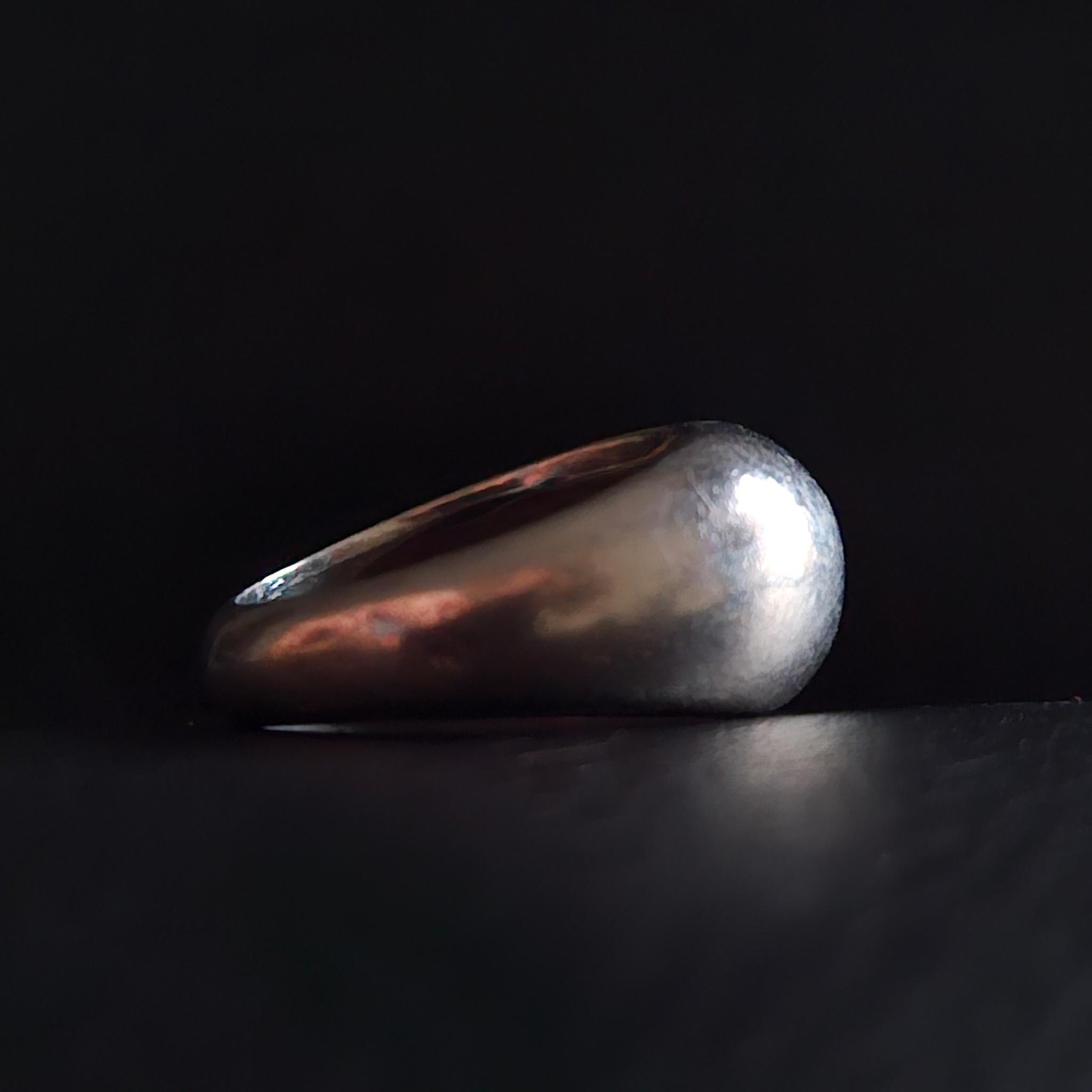 Solid Silver Wide Rounded Variable Section Ring S… - image 2