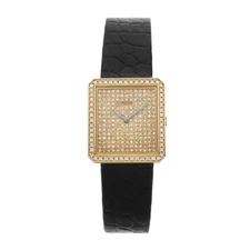 Piaget Protocole Yellow Gold Diamonds Ladies Manual Wind Watch Strap 91545