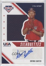 2020 USA Baseball Stars & Stripes Silhouettes Signatures Irving Carter Auto 0g4